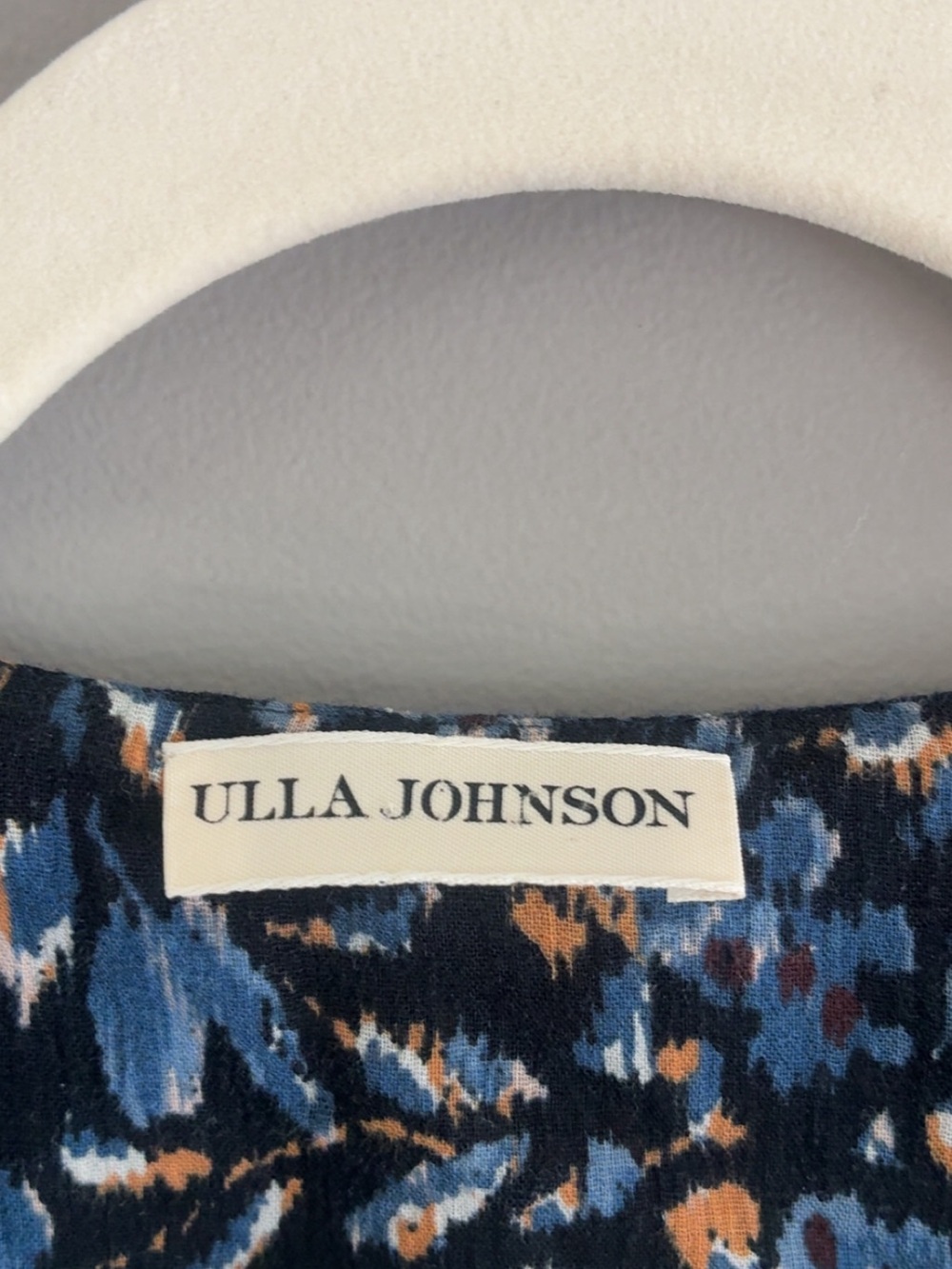 Ulla Johnson Navy Blue Floral Tiered Midi Dress - Picture 2 of 2